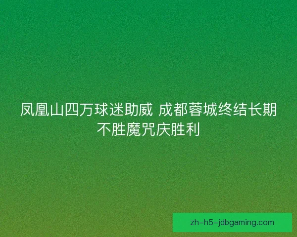 凤凰山四万球迷助威 成都蓉城终结长期不胜魔咒庆胜利